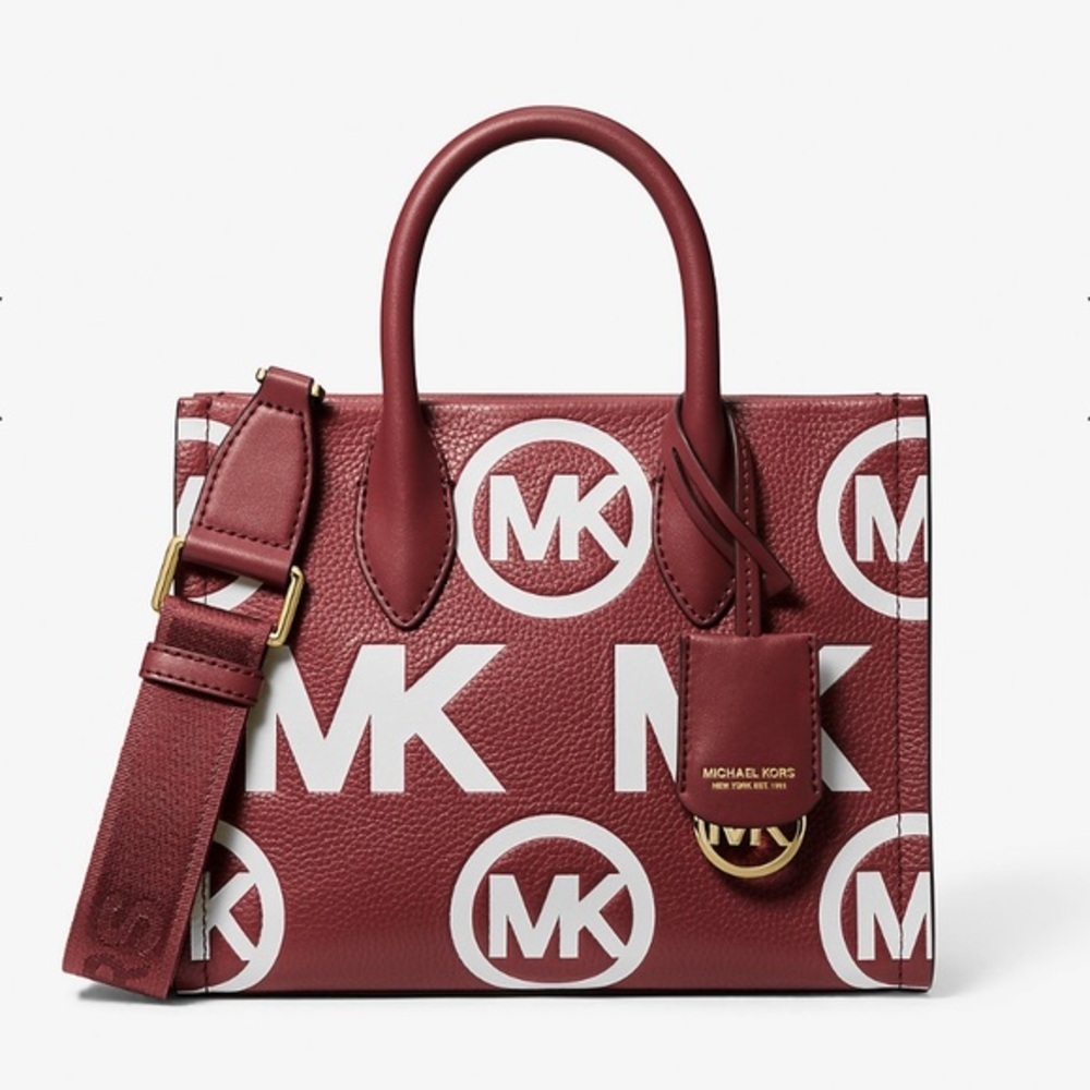 MICHAEL KORS DARK CHERRY
Mirella Small Logo Embossed Pebbled Leather Crossbody - Picture 1 of 6